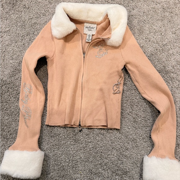 Baby Phat Beige Jacket with White Faux Fur Collar - Picture 3 of 10